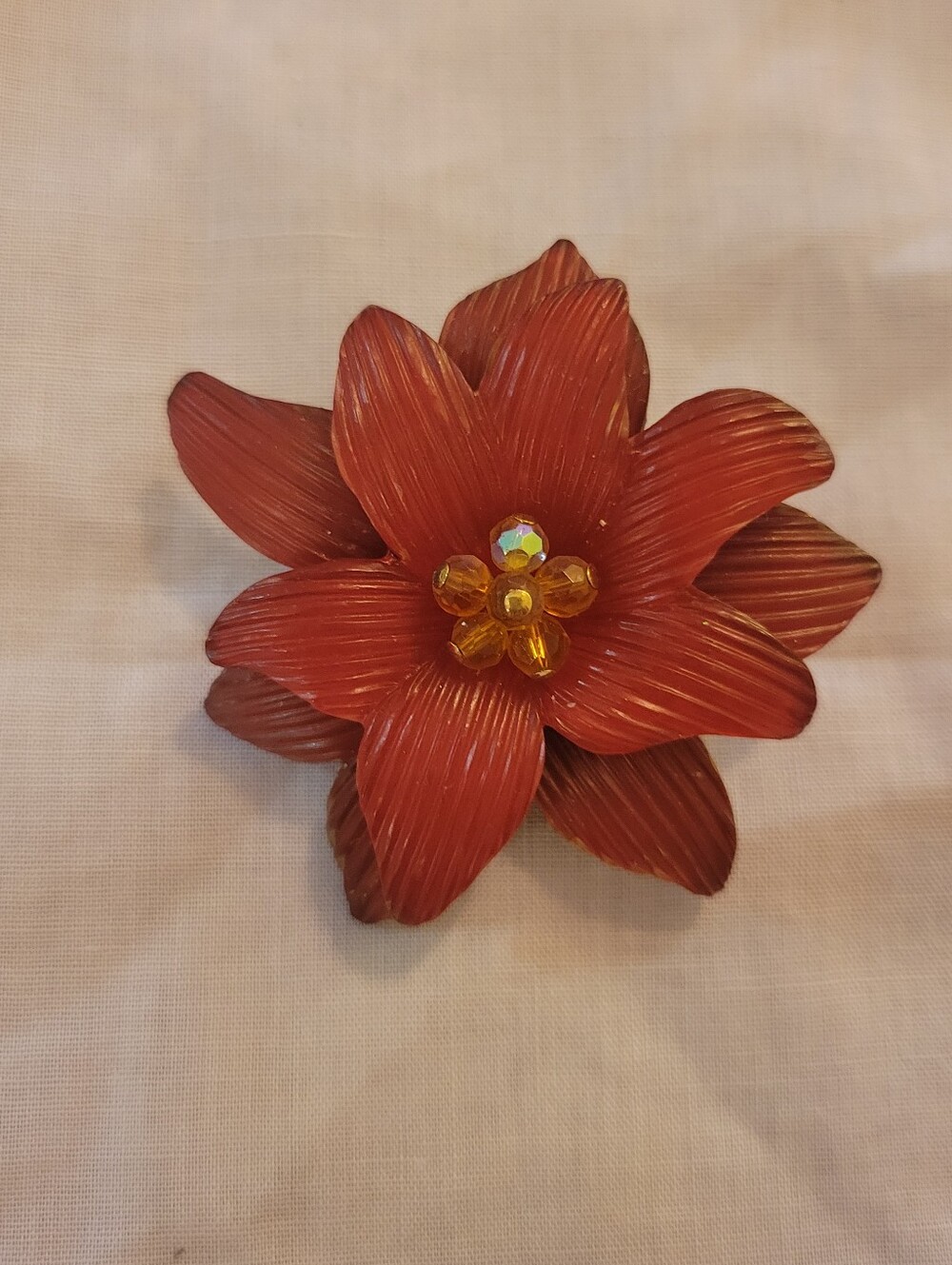 Vintage Coldwater Creek Lucite Poinsettia Brooch